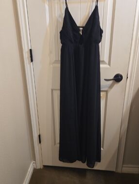 H&M Black V-Neck Spaghetti Strap Maxi Dress